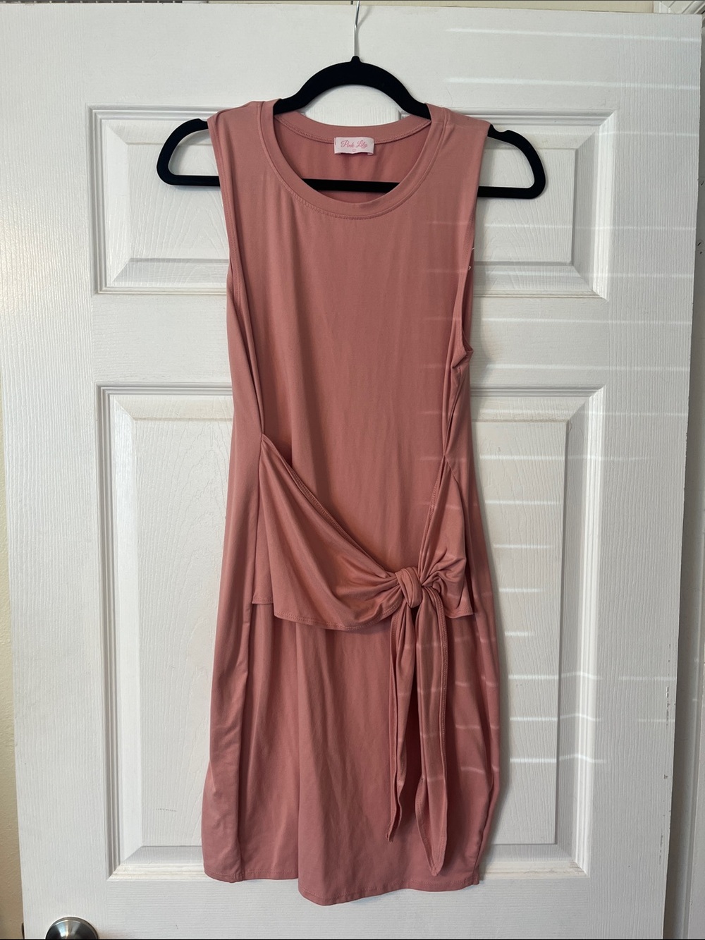 Blush Tie-Waist Sleeveless Dress